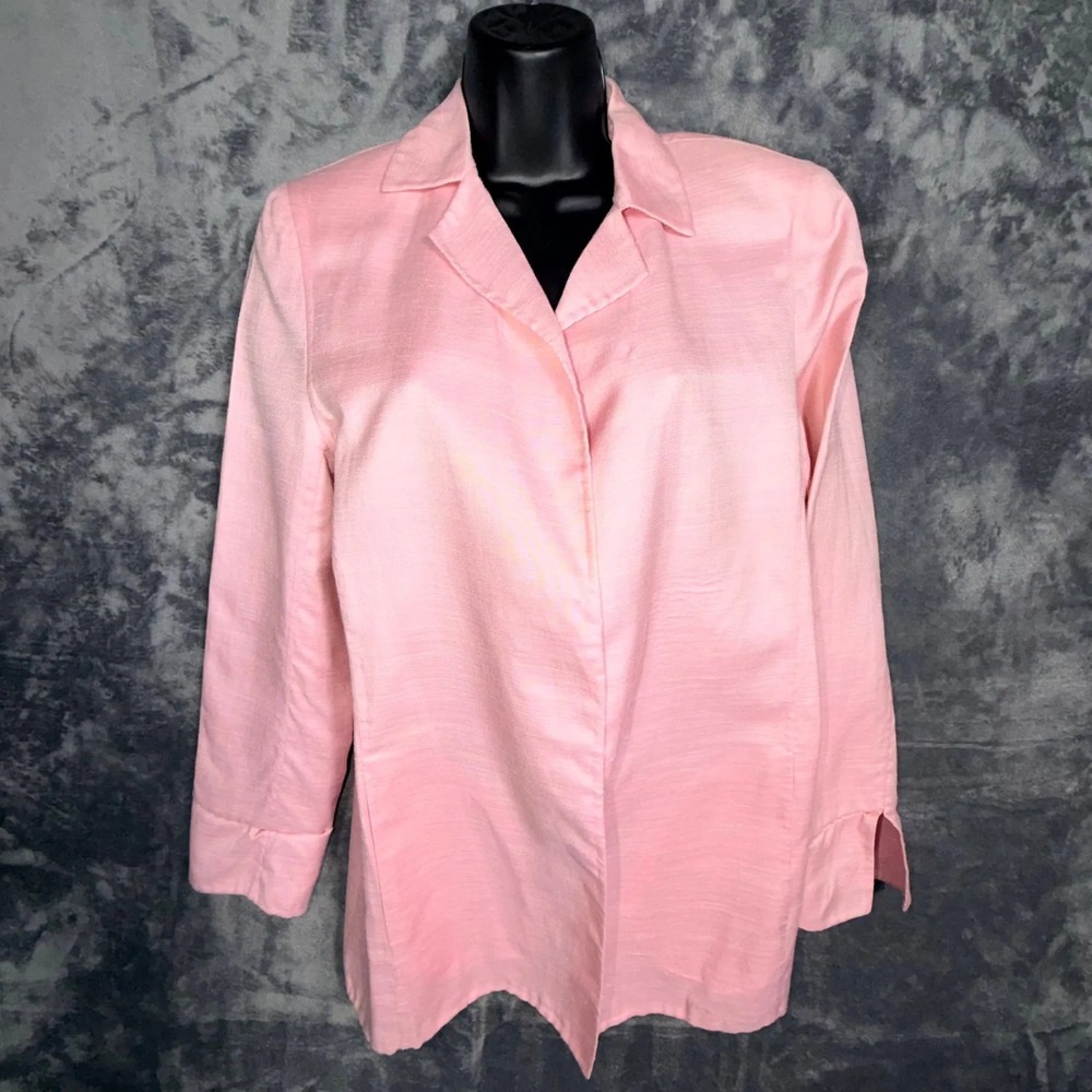 Escada Saks Fifth‎ Avenue Womens Blazer Jacket US 8 Pink Silk Cashmere Linen